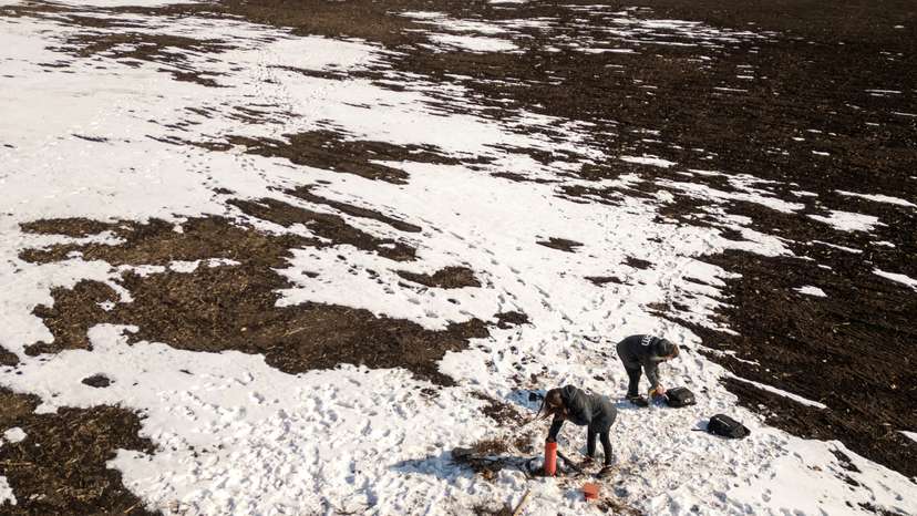 FILE PHOTO: Environmental experts test the groundwater level at the Polokhivske lithium deposit that will be developed by Ukrlithium Mining in the Malovyskivsky district of Ukraine