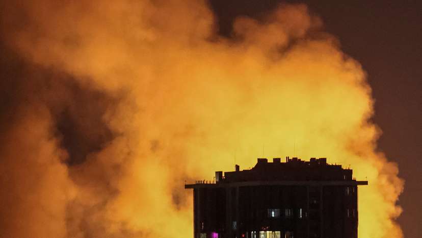 Russian drone and missile strike in Kyiv