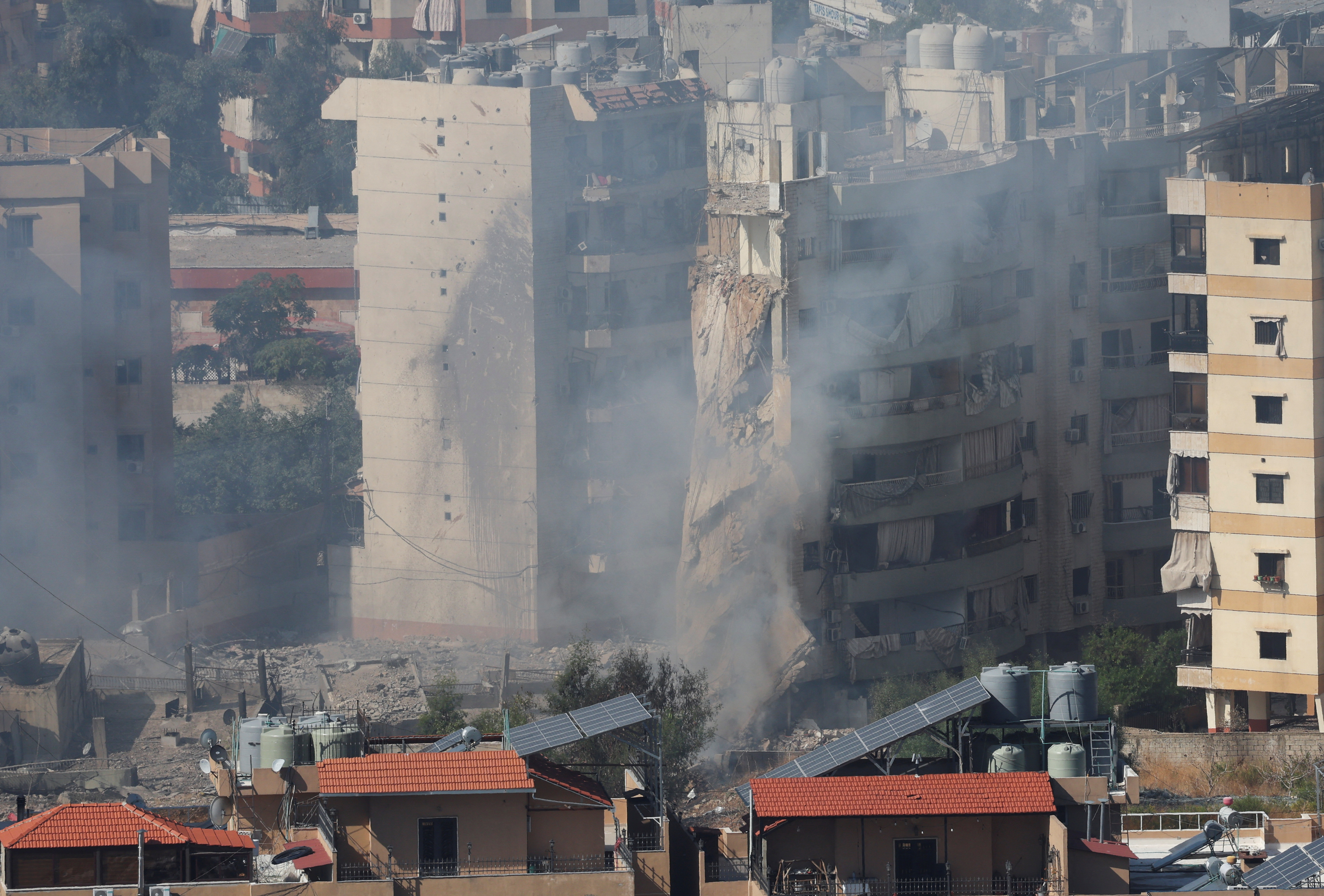 Aftermath of Israeli strikes on Beirut's southern suburbs