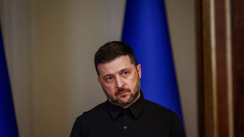 Ukraine's President Zelenskiy and High Representative for Foreign Affairs and Security Policy Kallas attend joint press conference, in Kyiv