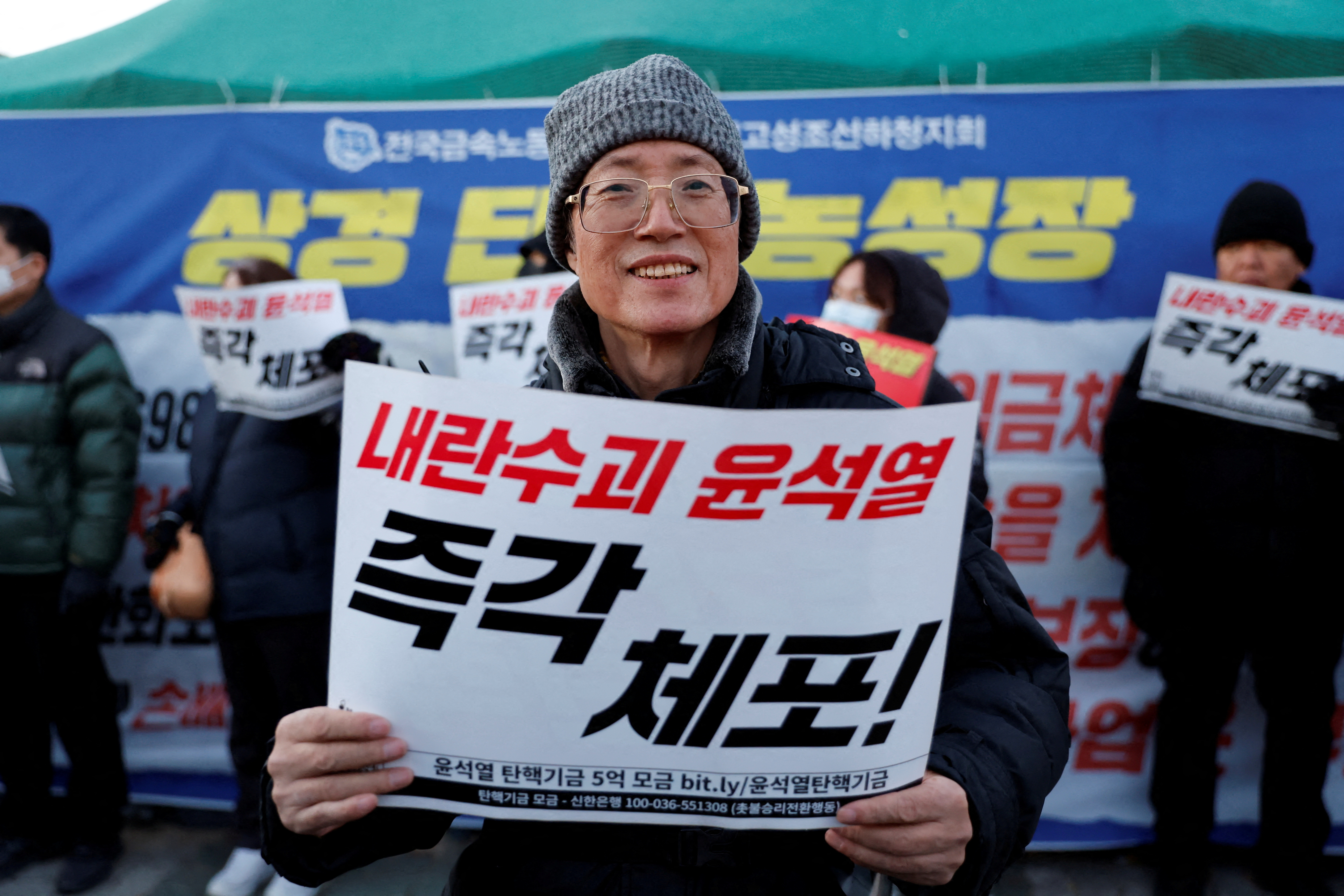 Lee Chul-woo, who was tortured during the student democracy movement in the 80's, attends a rally to demand the resignation of South Korean President Yoon Suk Yeol