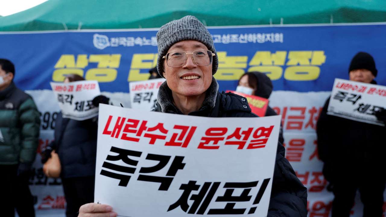 Lee Chul-woo, who was tortured during the student democracy movement in the 80's, attends a rally to demand the resignation of South Korean President Yoon Suk Yeol