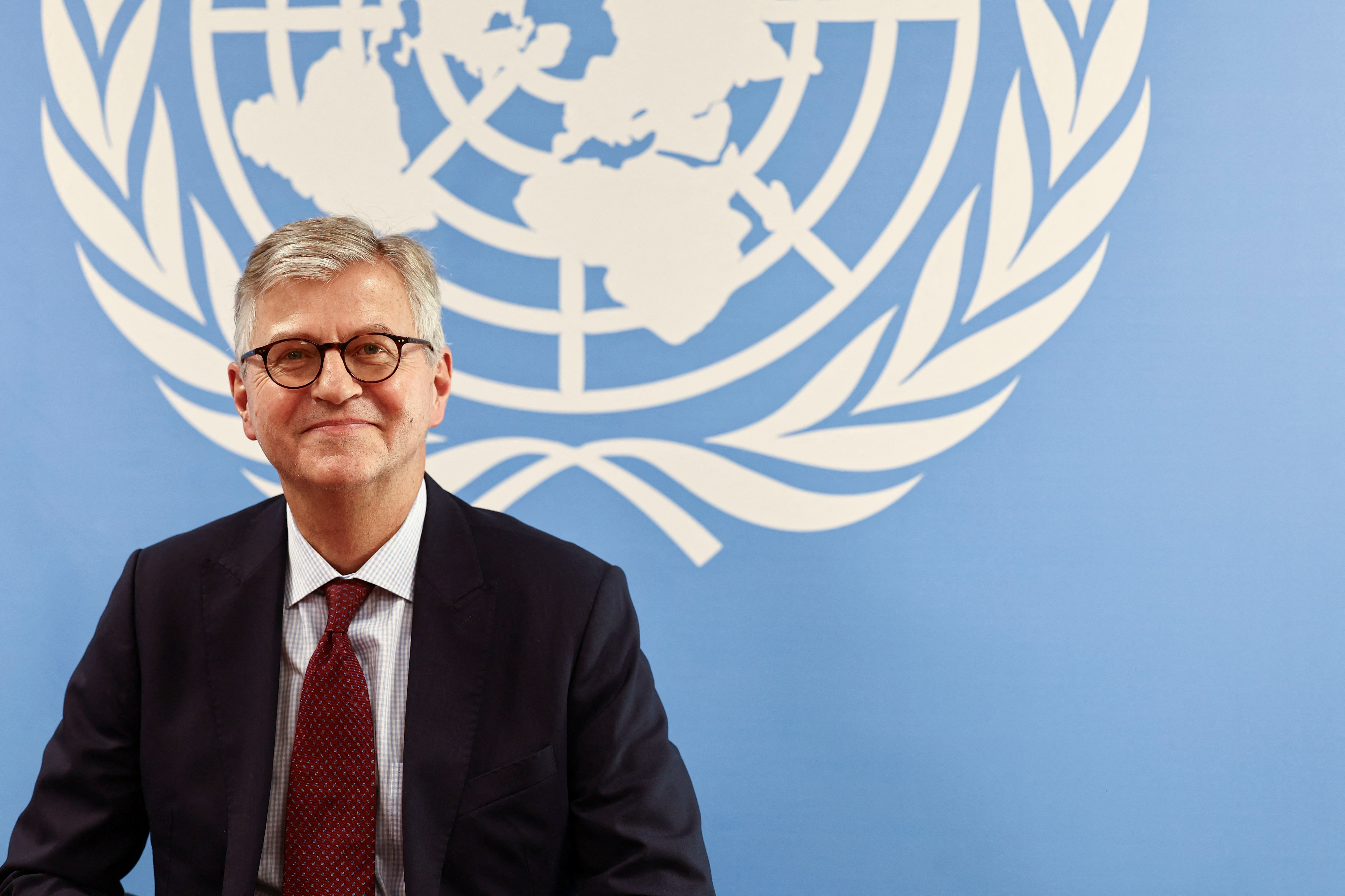 Jean-Pierre Lacroix, United Nations Under-Secretary-General for Peacekeeping Operations attends a press conference in Baabda