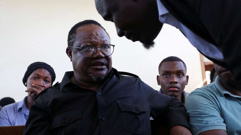 Tanzanian opposition leader and former presidential candidate of CHADEMA party Tundu Lissu charged at the Kisutu Resident Magistrate's Court in Dar es Salaam