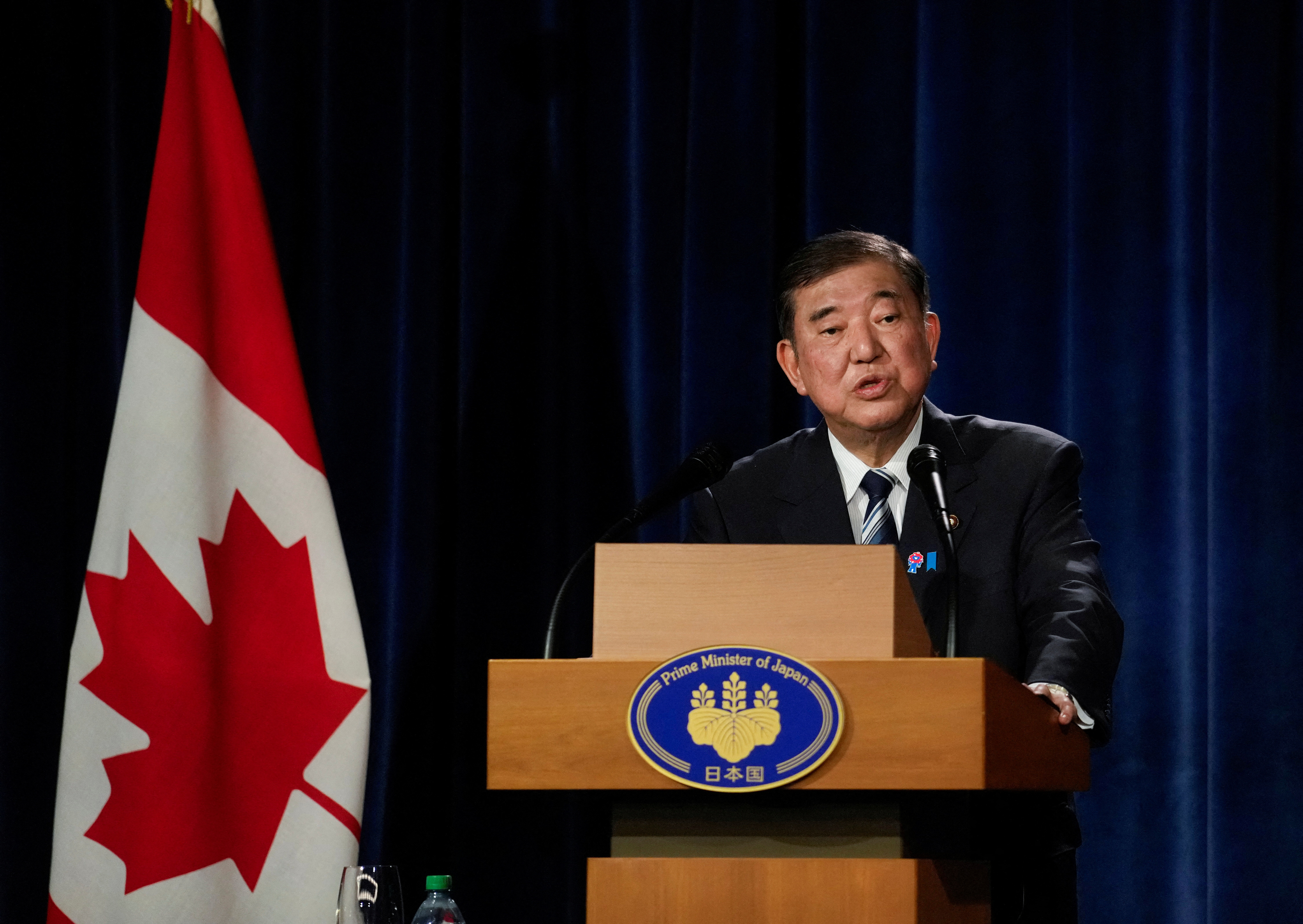 Japanese PM Ishiba holds press conference after G7 Summit, in Calgary