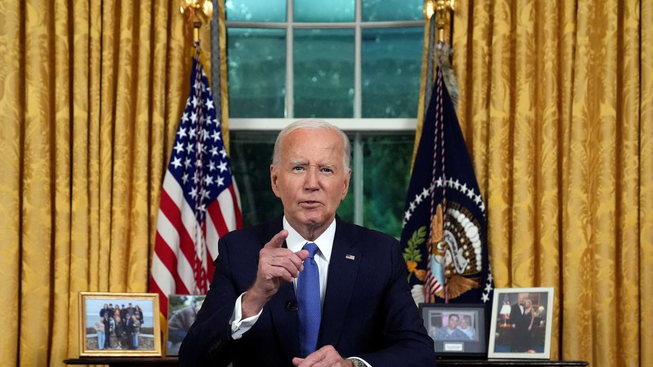 U.S. President Joe Biden addresses the nation on his decision to end his reelection bid in Washington