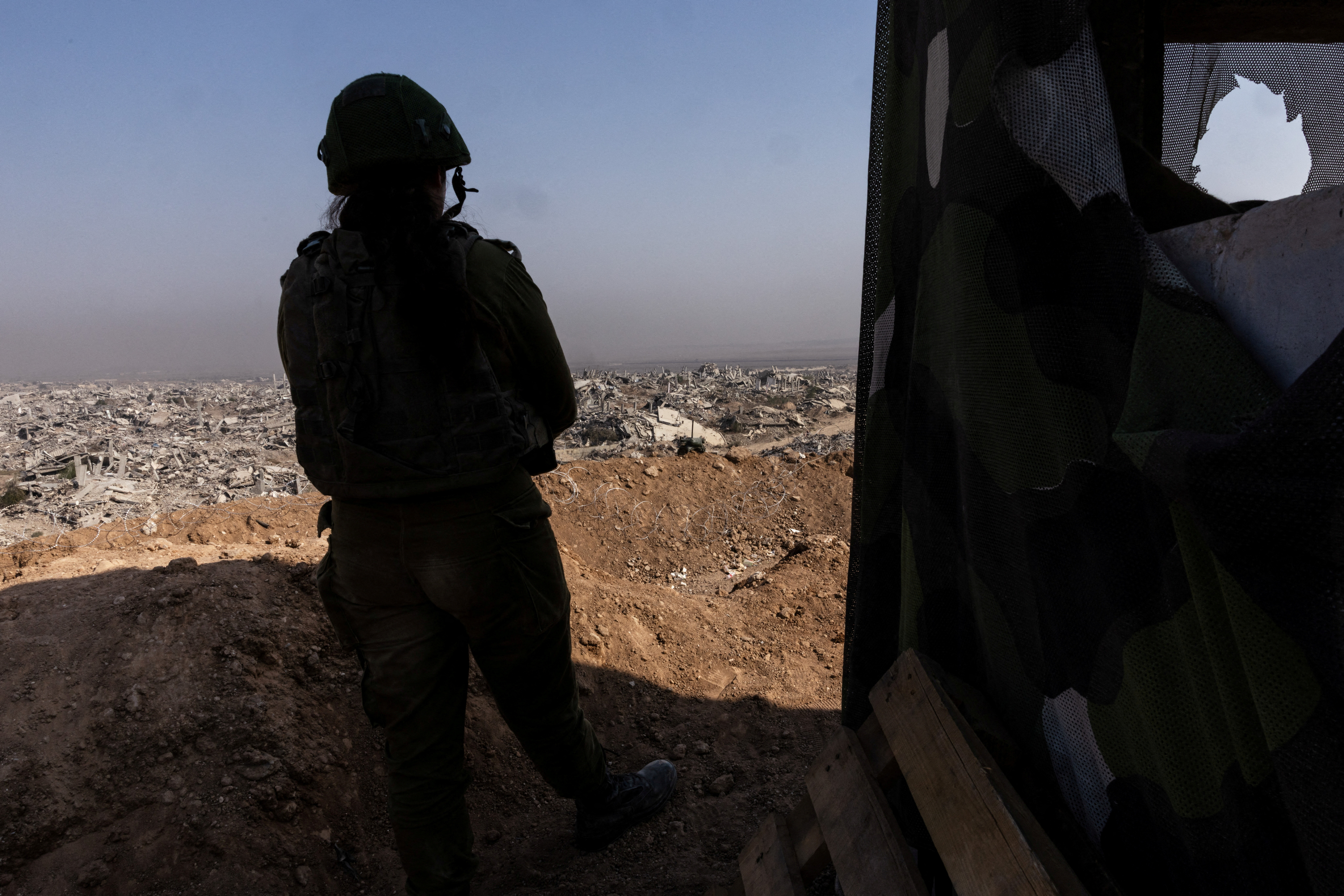 FILE PHOTO: Embed in an Israeli military outpost within the borders of the 'yellow line' in the Gaza Strip