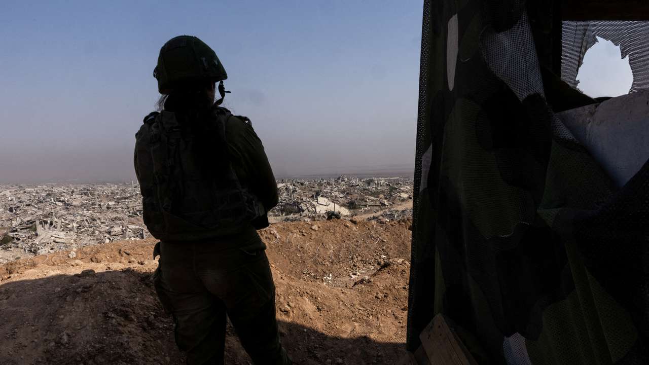 FILE PHOTO: Embed in an Israeli military outpost within the borders of the 'yellow line' in the Gaza Strip
