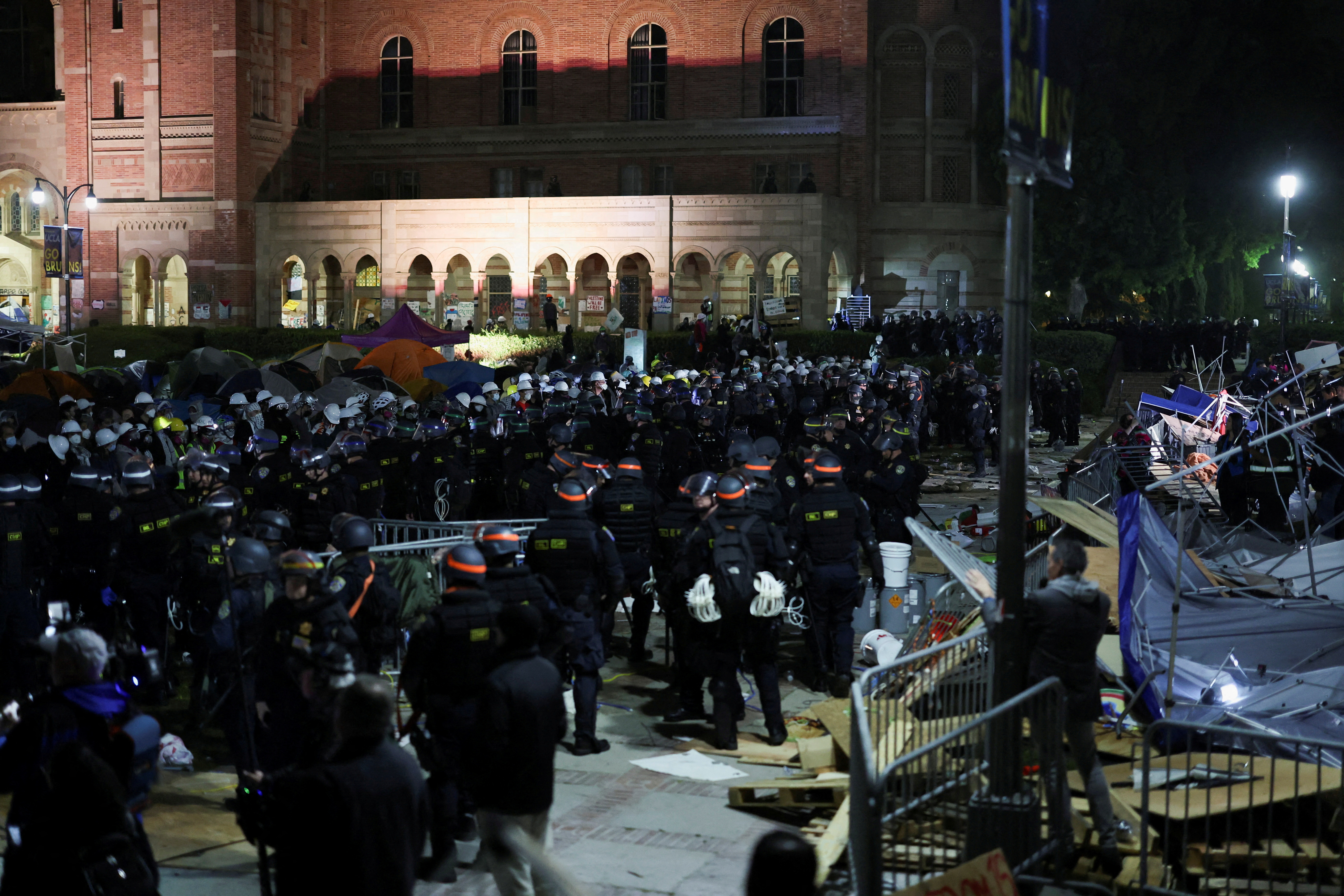 FILE PHOTO: Protesters gather at the University of California Los Angeles