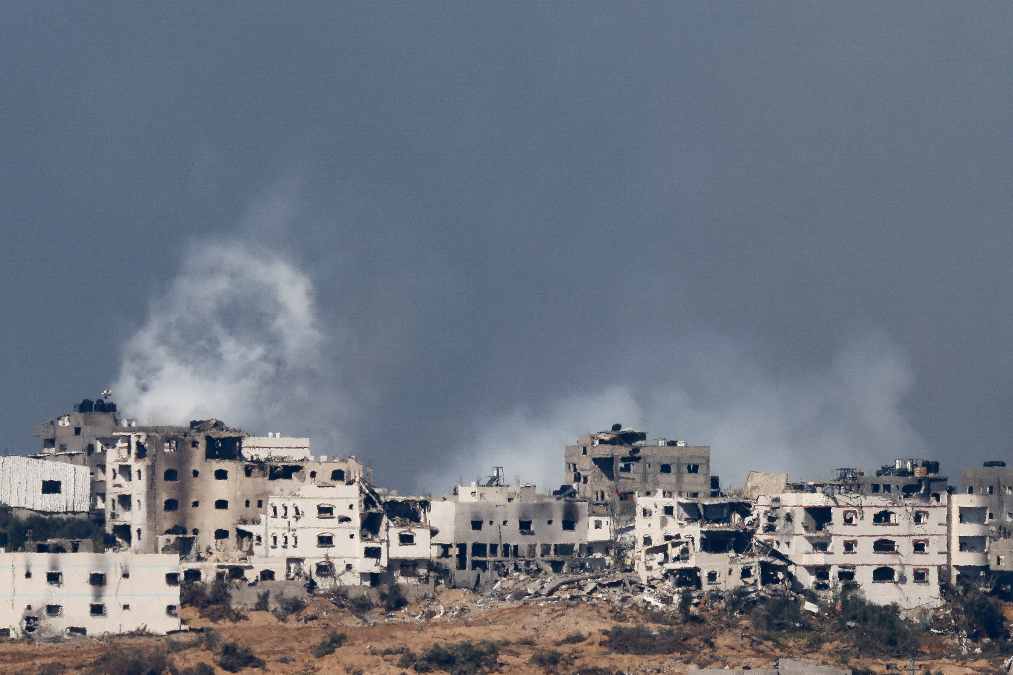Smoke rises over Gaza