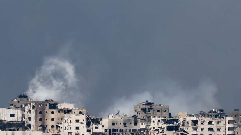 Smoke rises over Gaza