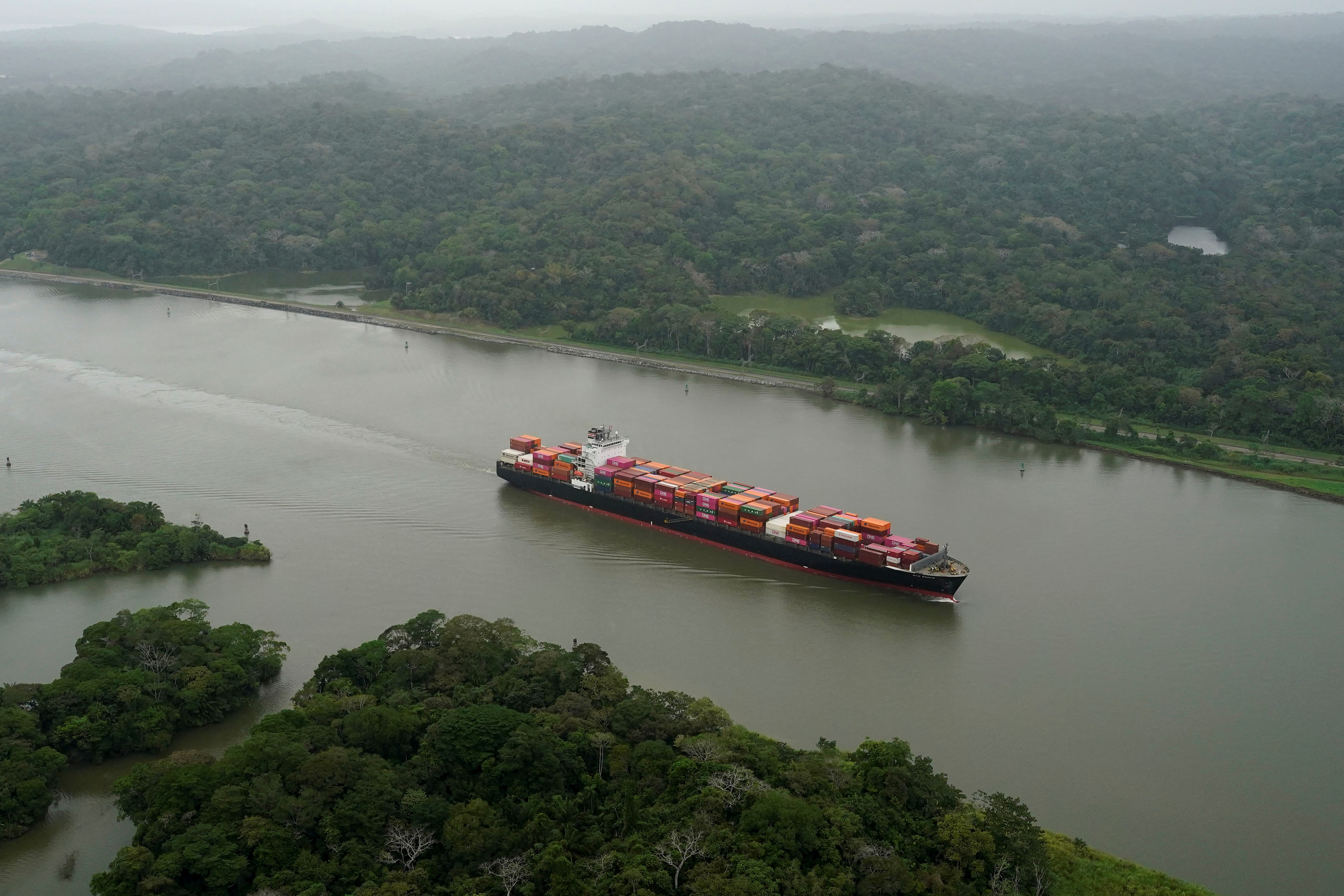 The Panama Canal as U.S. President Donald Trump plans to regain control of the Canal