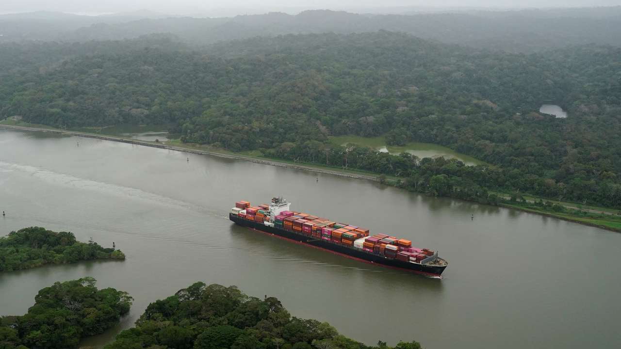 The Panama Canal as U.S. President Donald Trump plans to regain control of the Canal