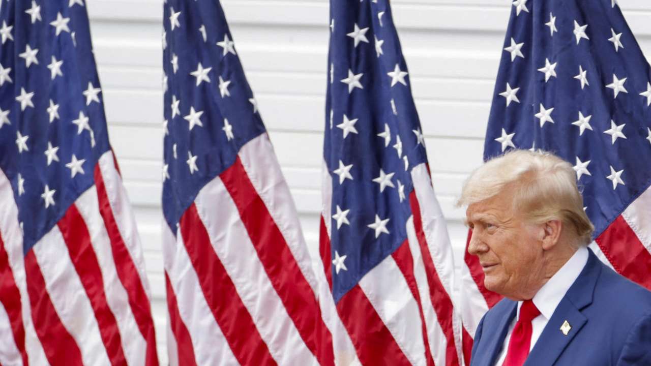 Trump speaks at a campaign rally in Asheboro