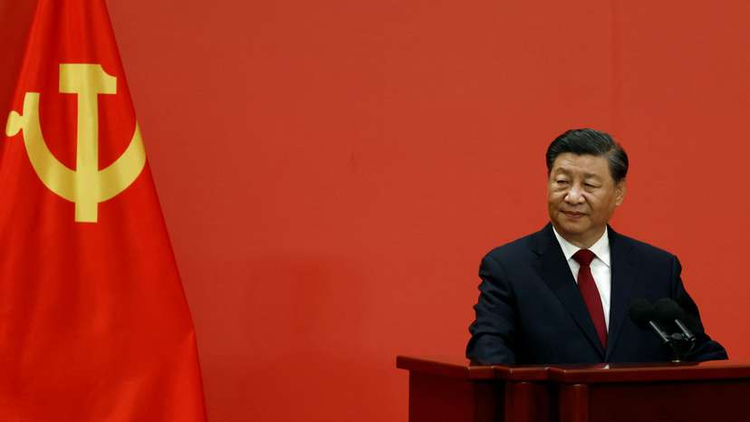 New Politburo Standing Committee members in Beijing