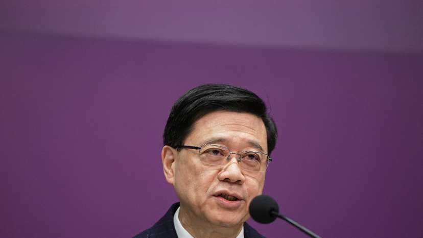 Press conference regarding the legislation of Article 23 national security laws, in Hong Kong