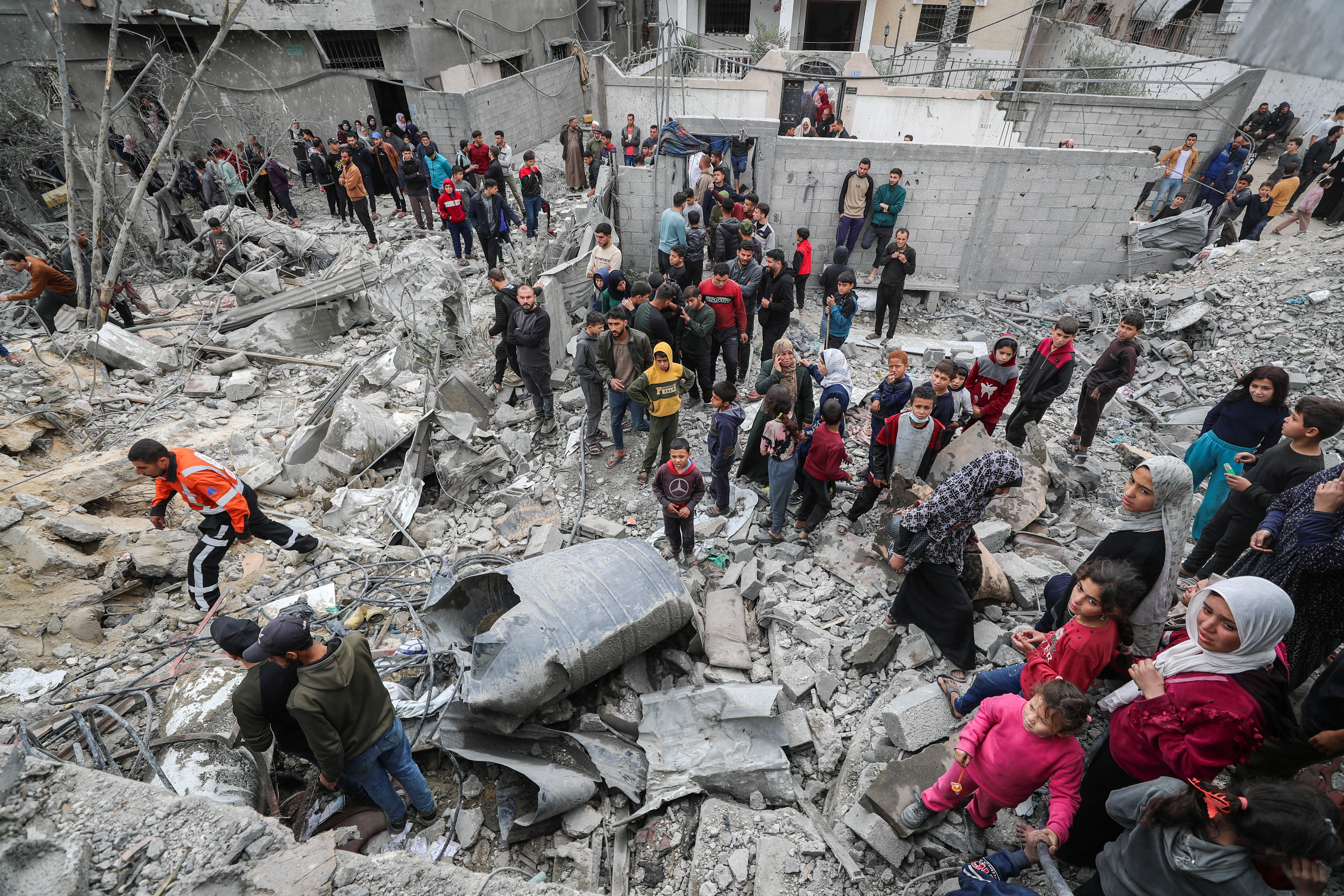 Aftermath of an Israeli strike, in Jabalia in the northern Gaza Strip