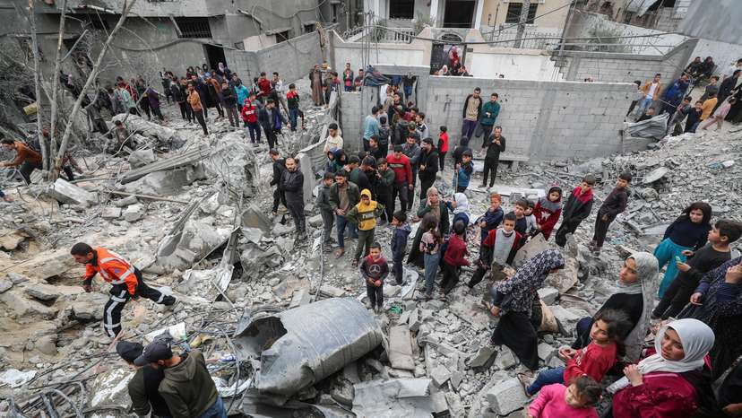 Aftermath of an Israeli strike, in Jabalia in the northern Gaza Strip