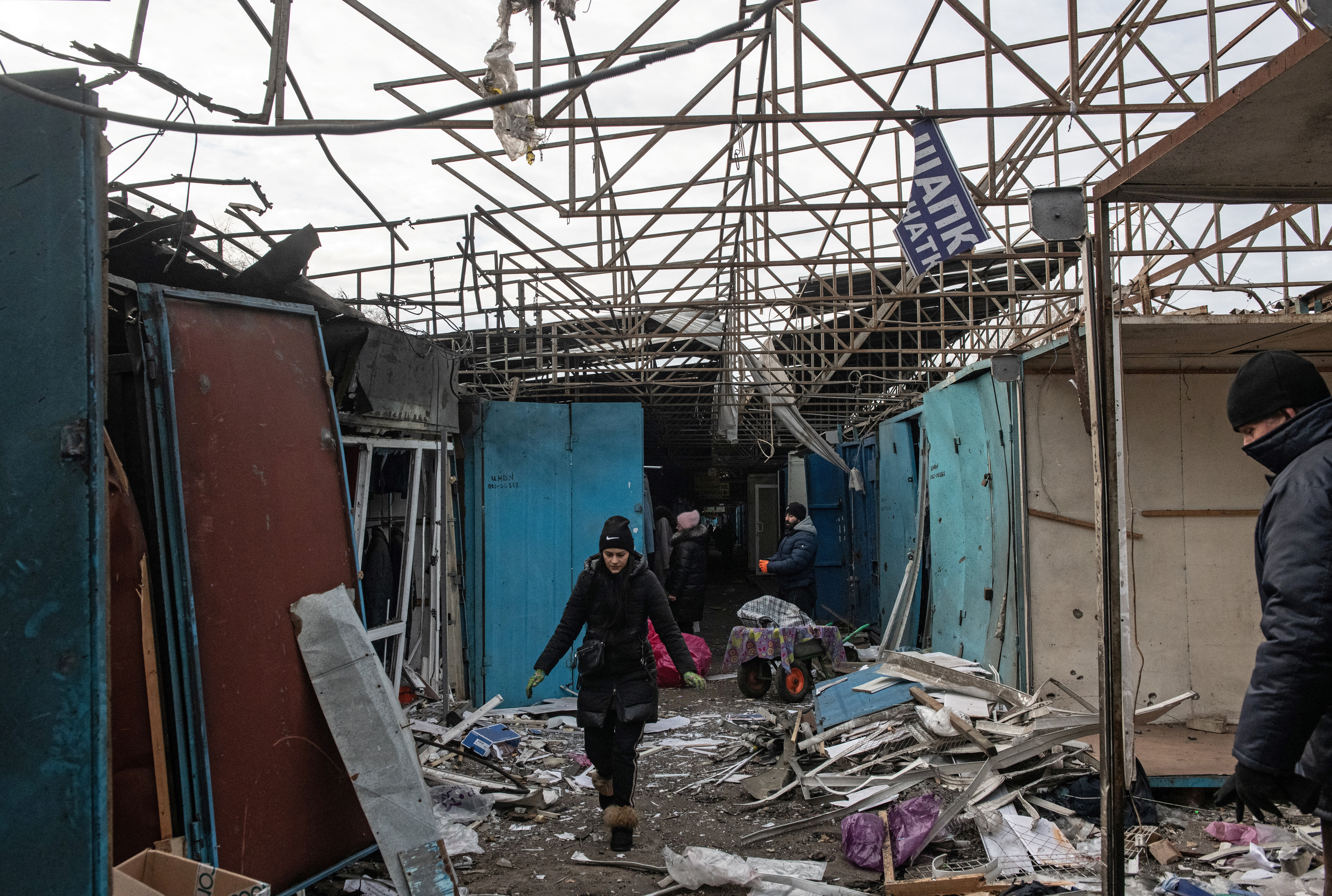 Aftermath of recent shelling in Donetsk