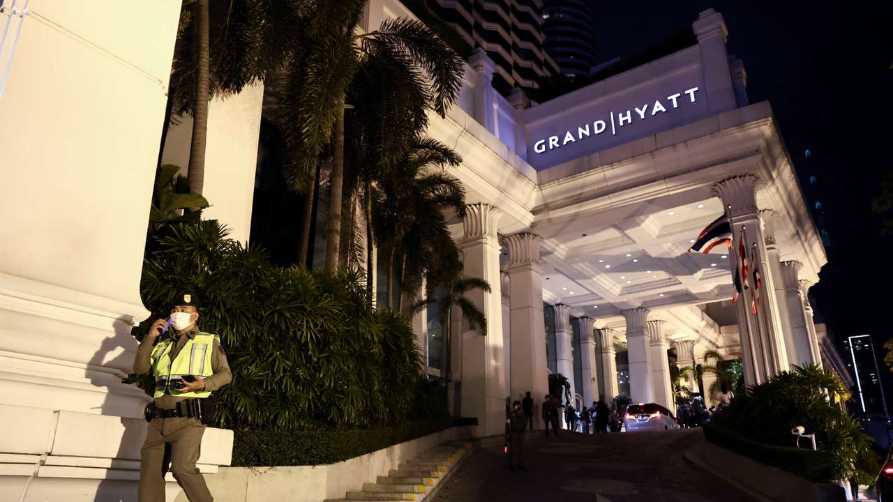 A general view of Grand Hyatt Erawan hotel, which believed that at least 6 people have been reported dead, in Bangkok