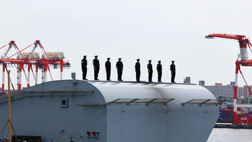 Britain's HMS Prince of Wales aircraft carrier arrives at Tokyo International Cruise Terminal
