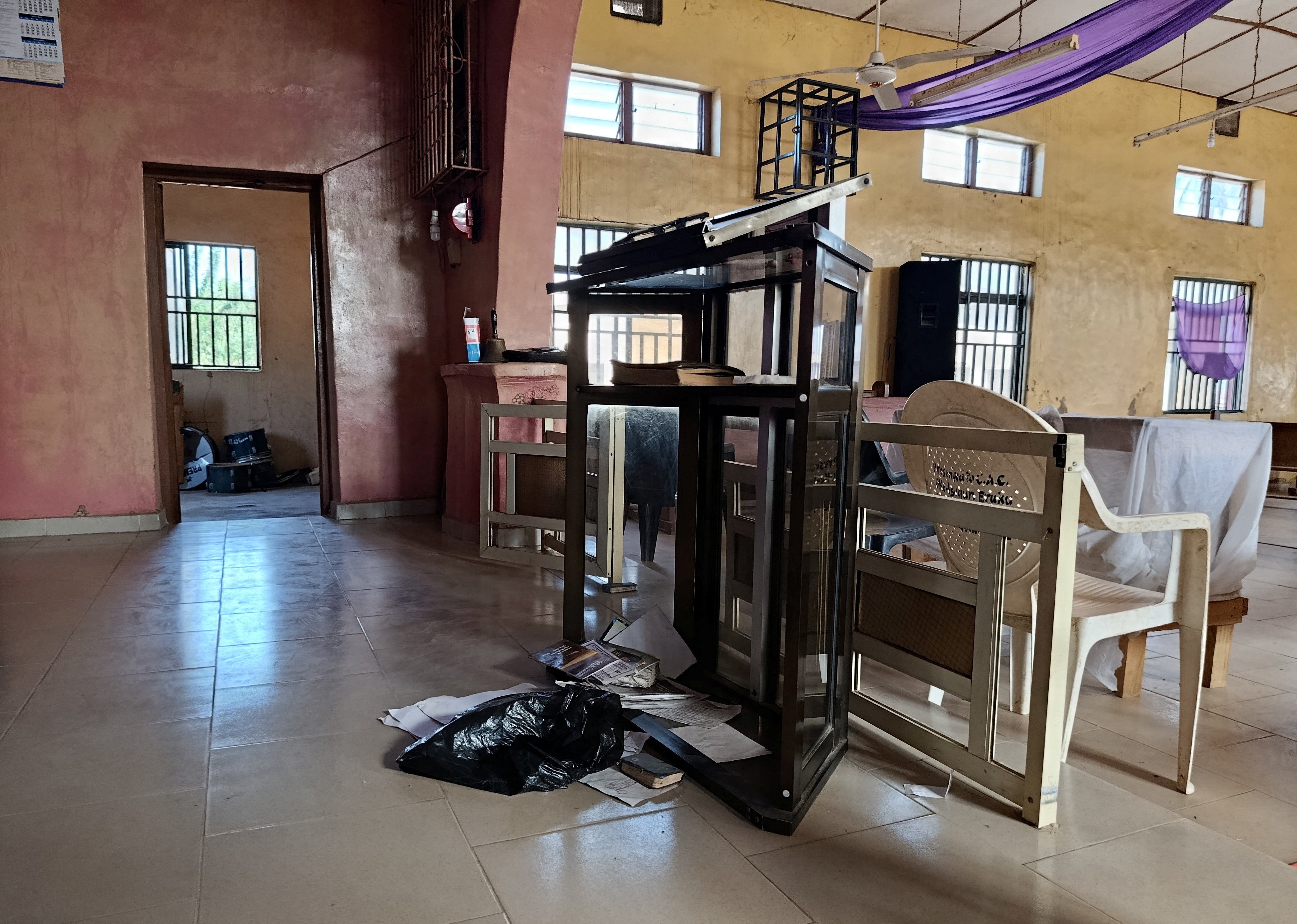 An interior view of the Christ Apostolic Church in the town of Eruku in central Nigeria's Kwara state