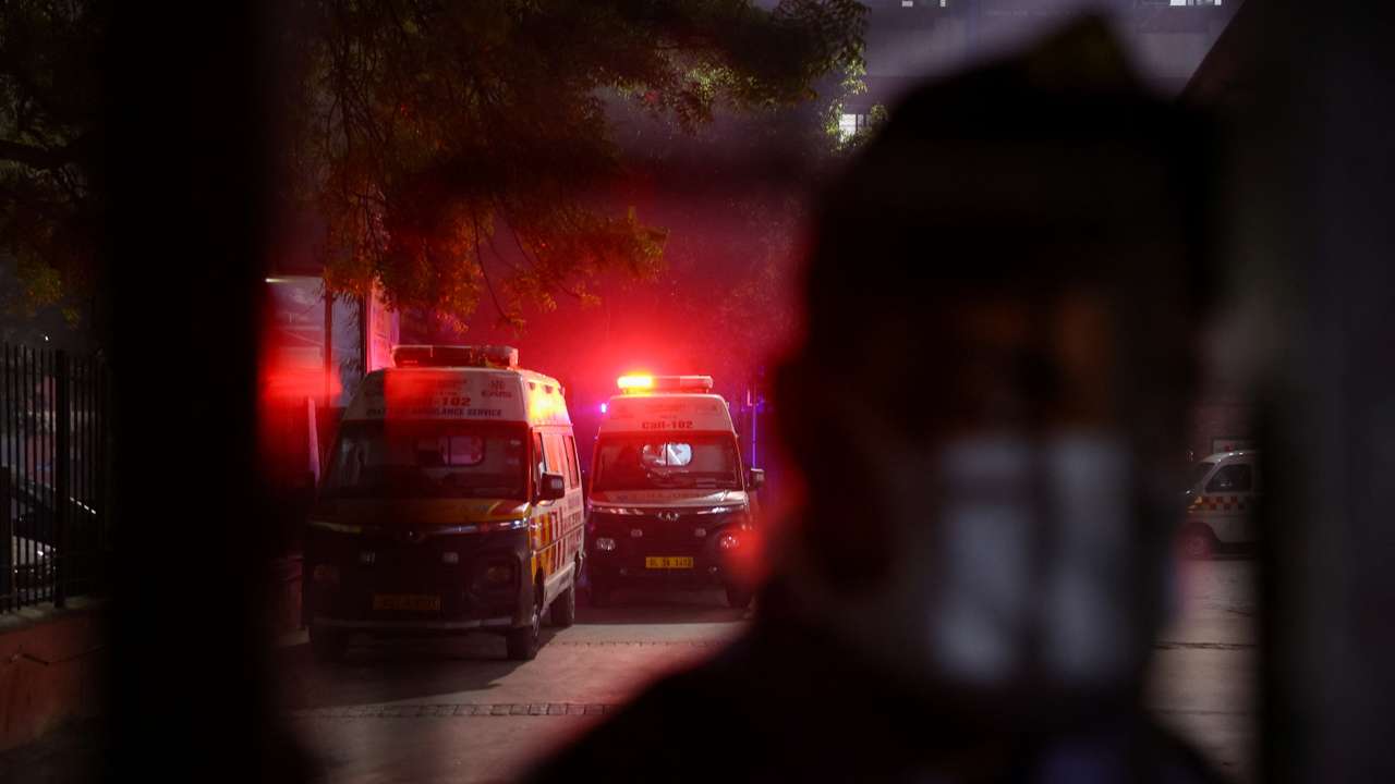 Aftermath of an explosion in the old quarters of Delhi