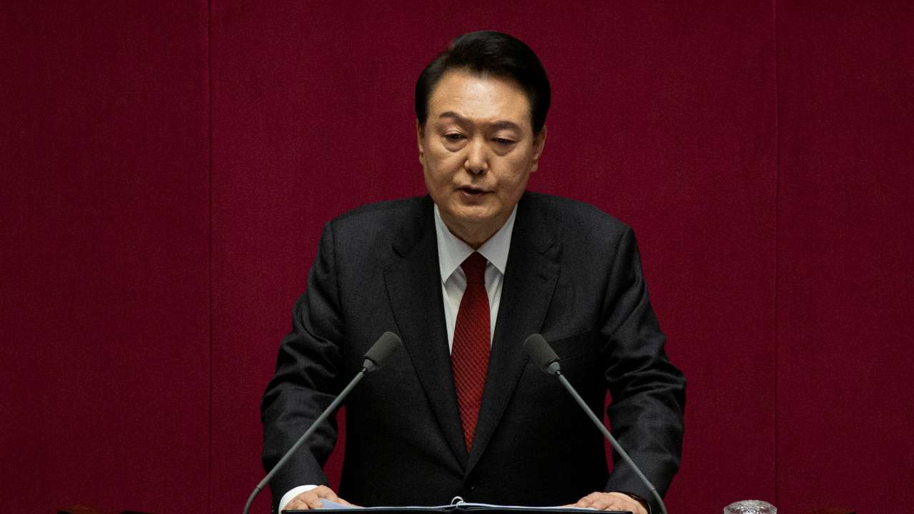 South Korean President Yoon Suk-yeol gives speech on government budget