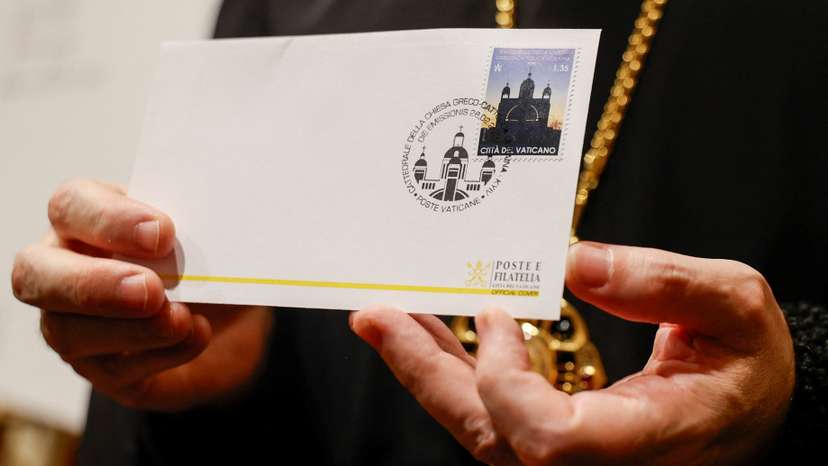 Vatican unveils unusual postage stamp honouring Catholics in Ukraine