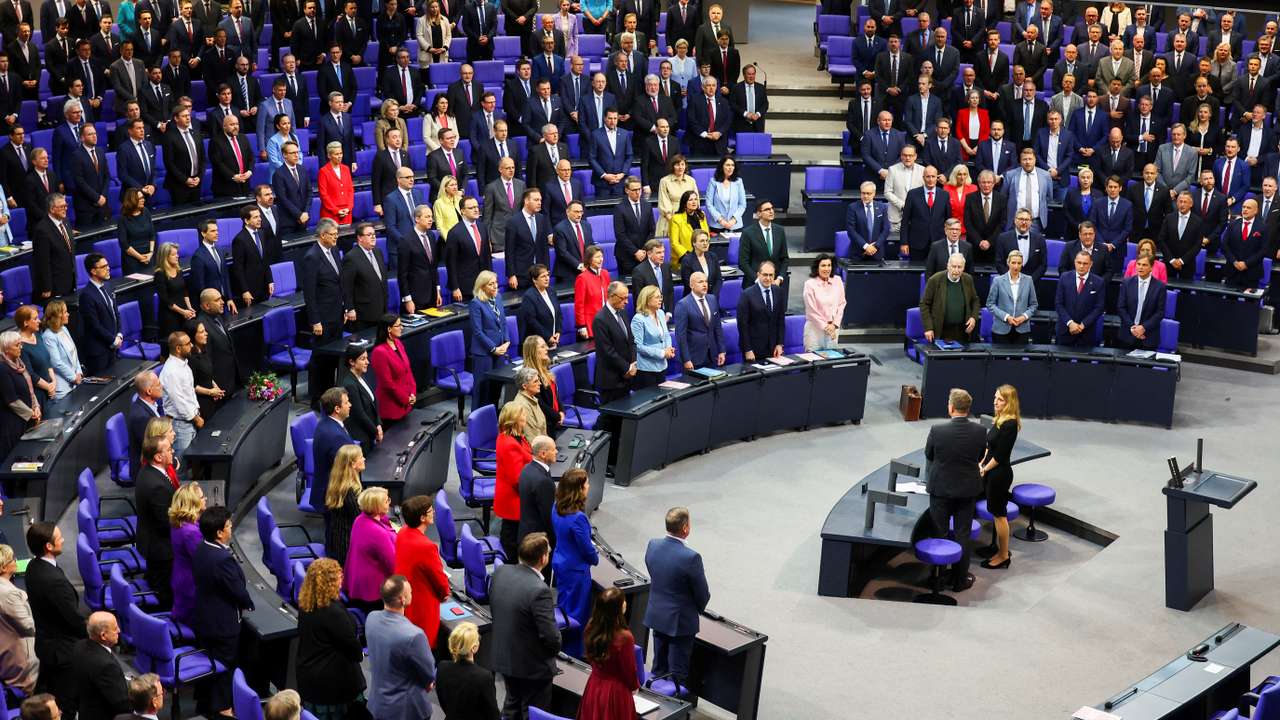 Inaugural session of the German lower house of Parliament, the Bundestag, in Berlin