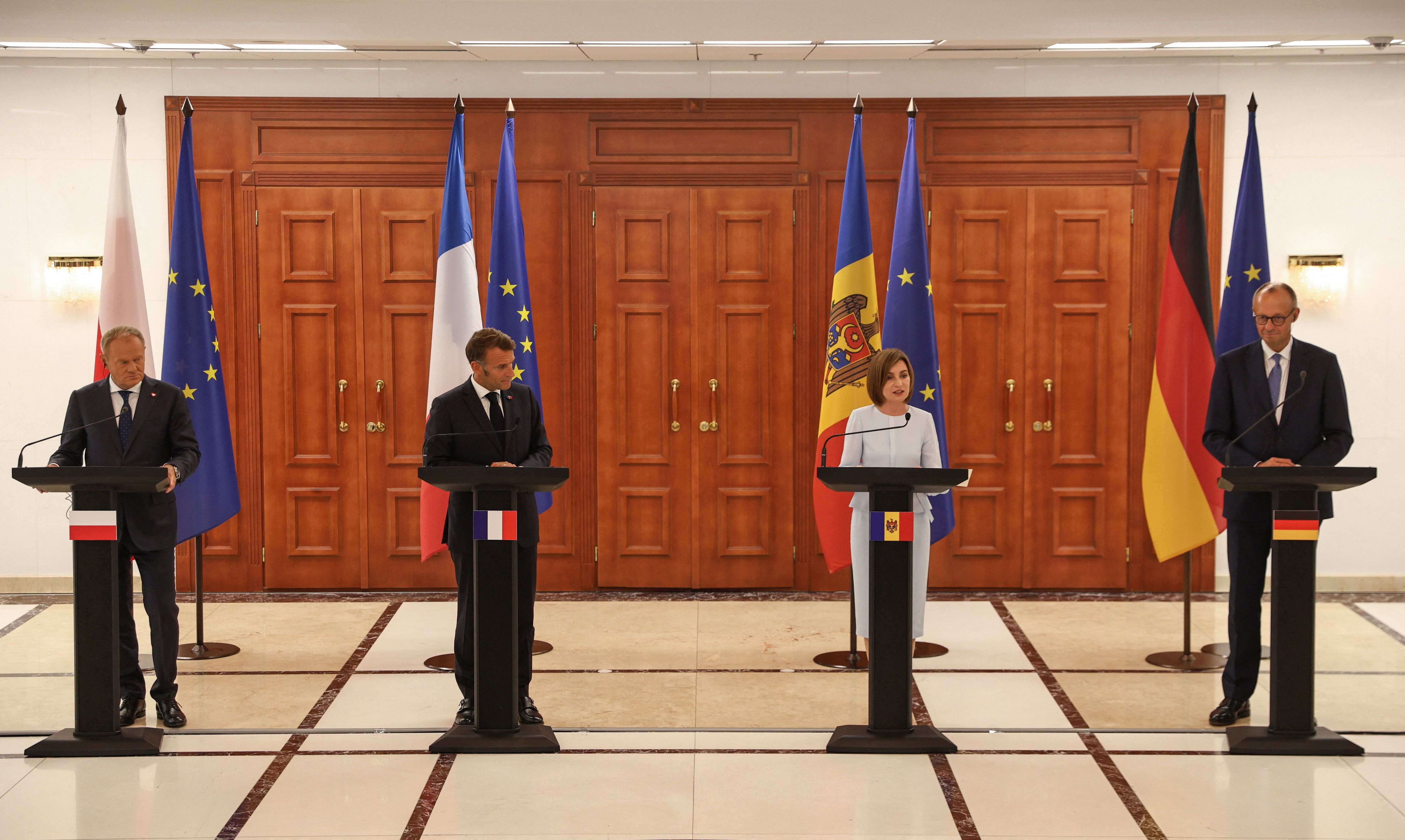 German, French, Polish and Moldovan leaders meet in Moldova