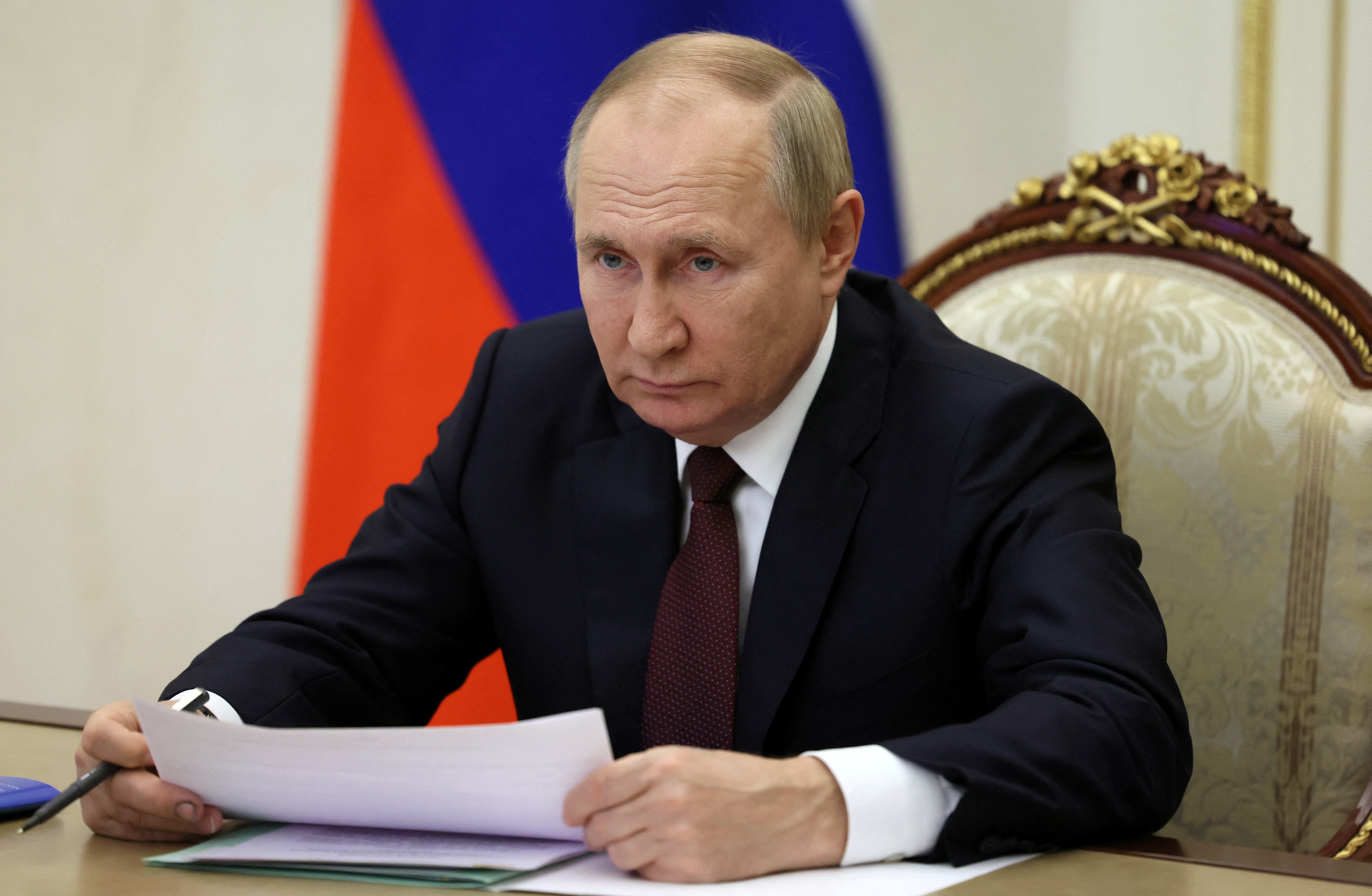 Russian President Putin chairs a meeting in Moscow