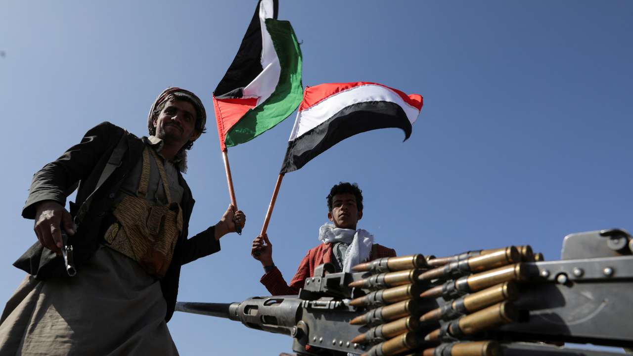 Houthi tribesmen parade to show defiance after U.S. and U.K. air strikes on Houthi positions, near Sanaa