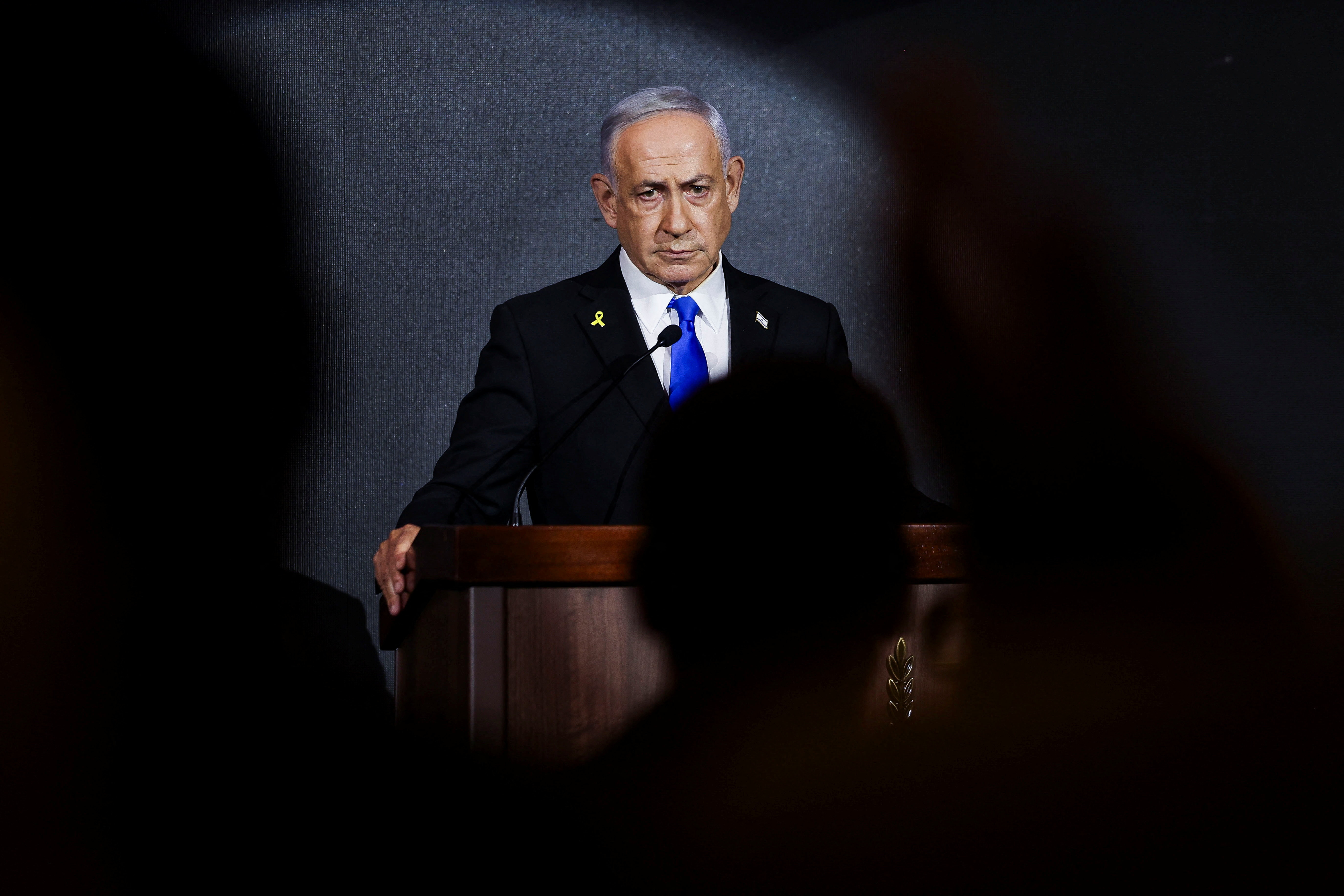 Israeli Prime Minister Benjamin Netanyahu attends the U.S. Independence Day reception, hosted by Newsmax, in Jerusalem