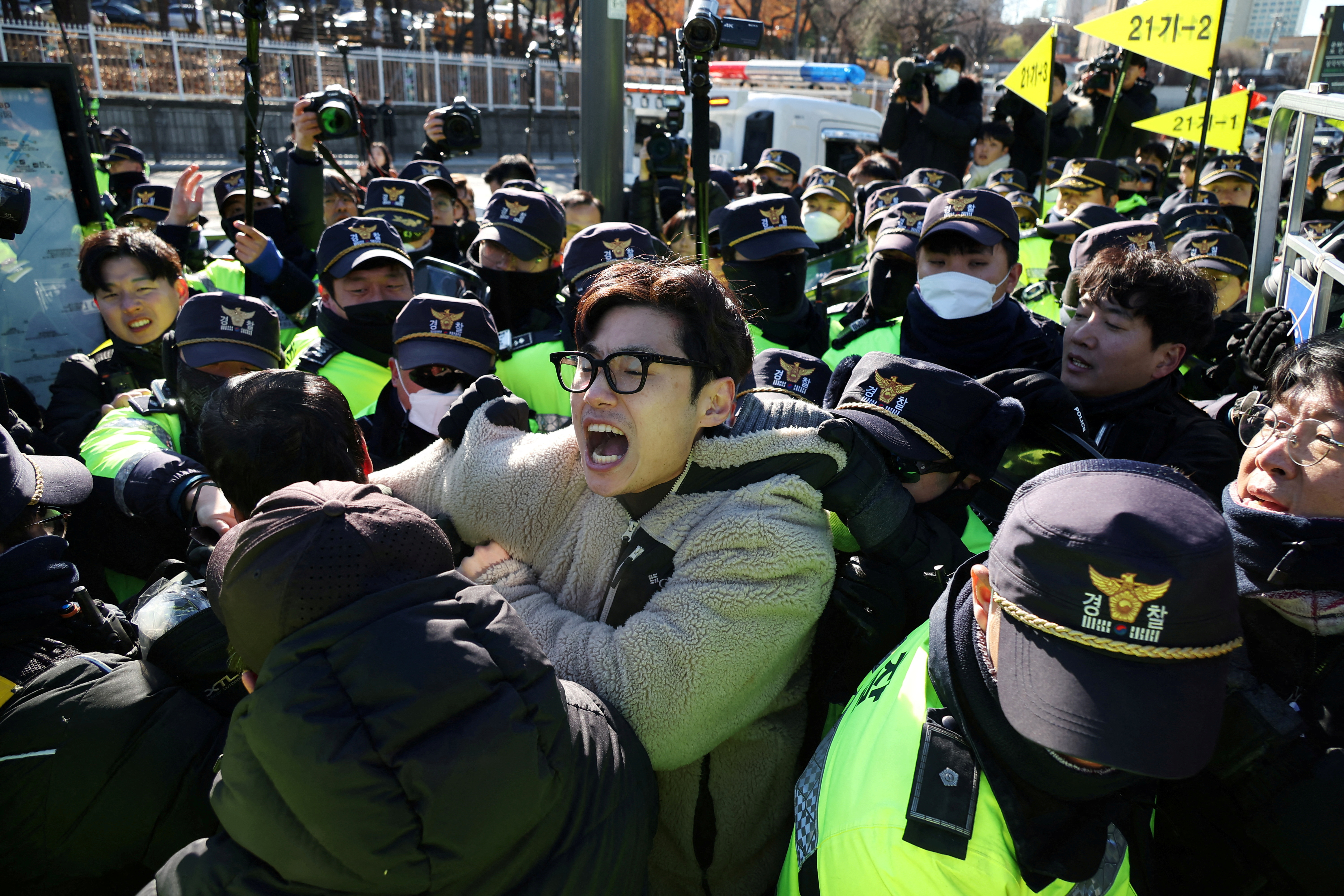 Protest to demand the government scrap plans to pass a bill to enforce a ban on eating dog meat in Seoul