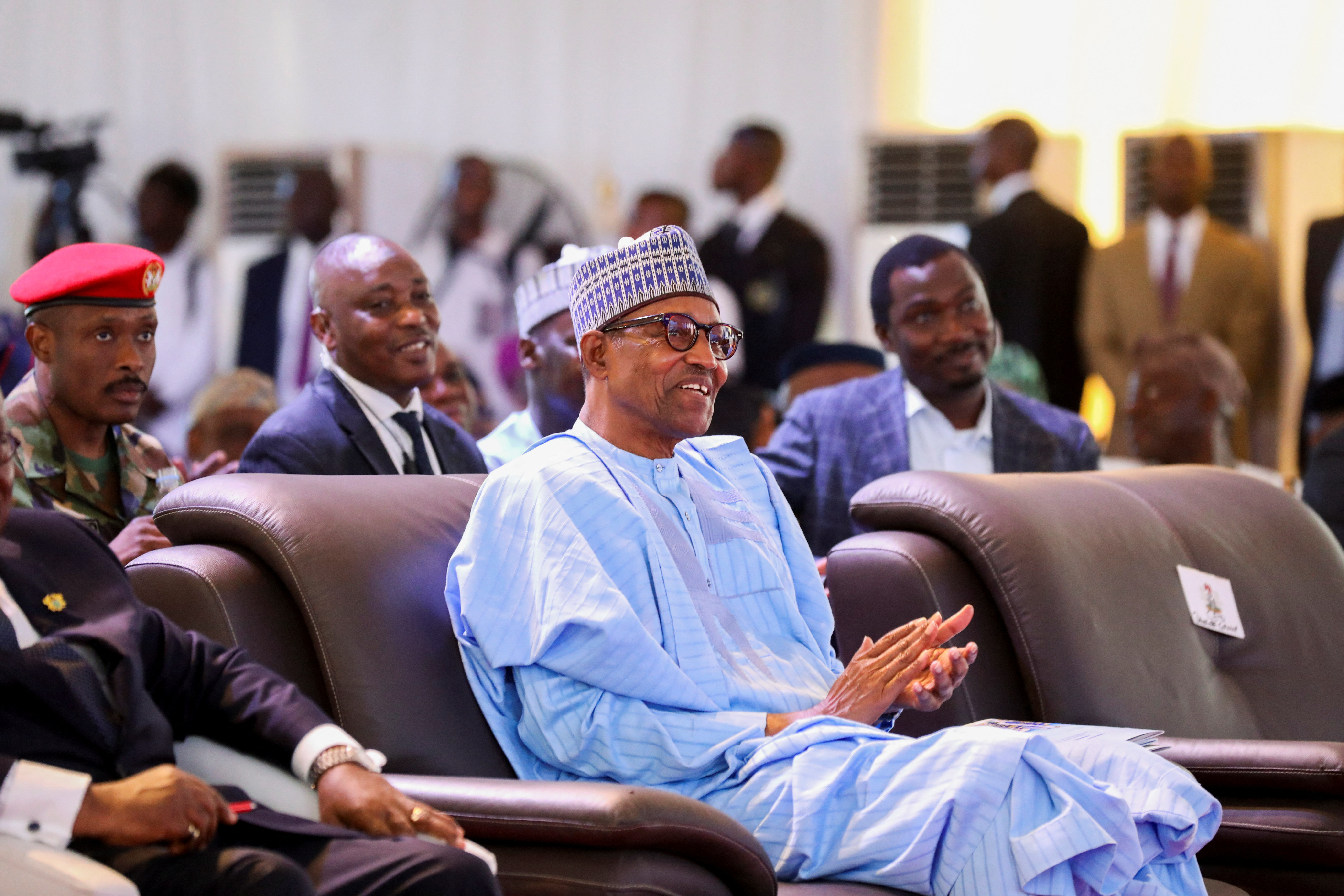 Nigeria's President Buhari attends the commissioning of Dangote Petroleum refinery in Ibeju-Lekki, Lagos