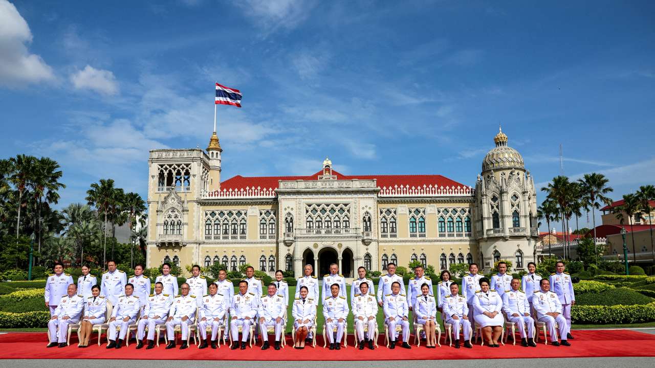FILE PHOTO: Thailand's Prime Minister Paetongtarn Shinawatra and her cabinet members at a group photo session in Bangkok