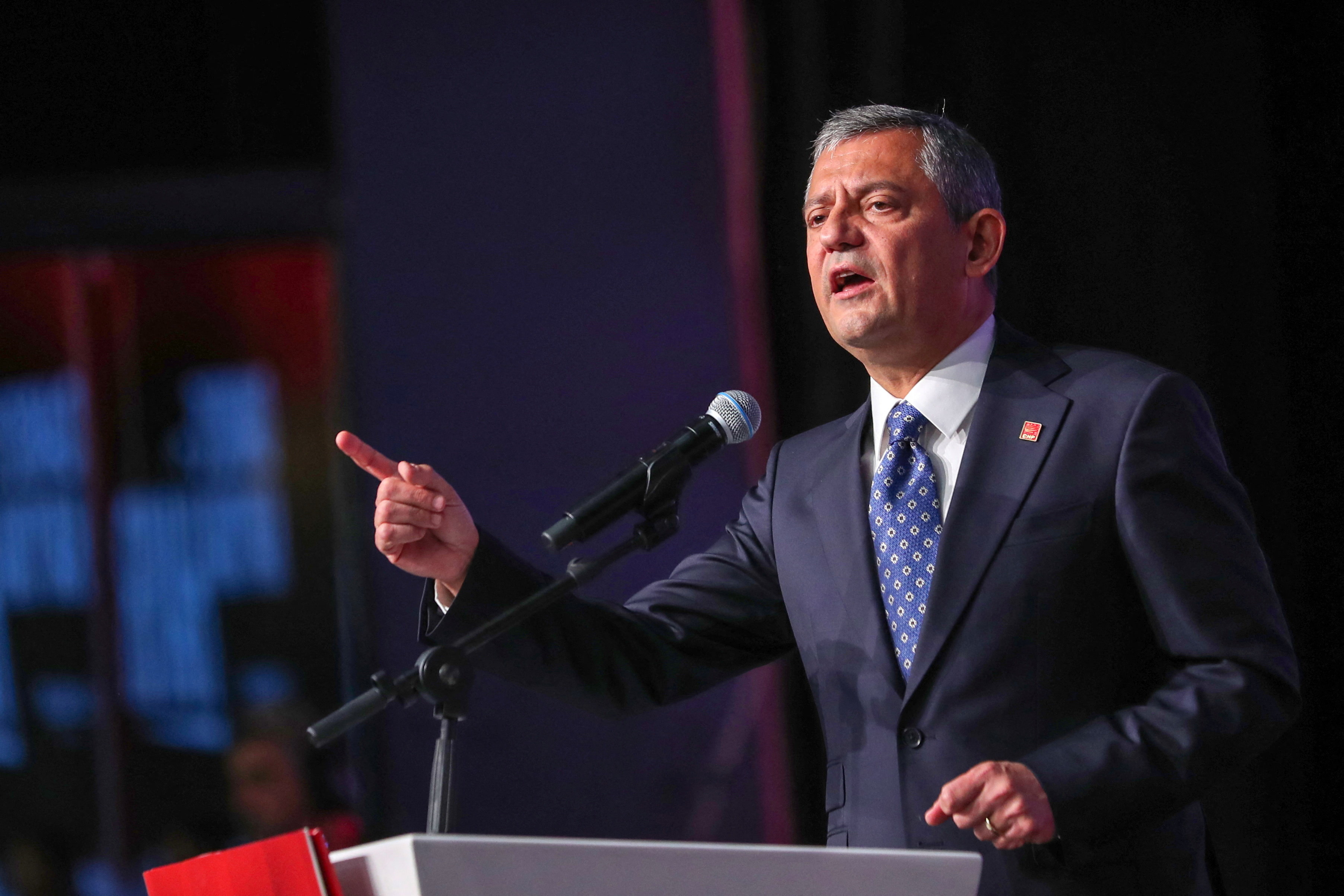 Ozgur Ozel, leader of Turkey's main opposition Republican People's Party (CHP), speaks during the party's 22nd extraordinary congress in Ankara