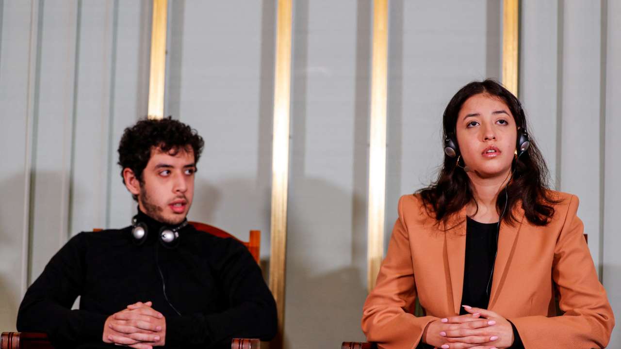 Press conference with the husband and children of this year's winner of the Nobel Peace Prize