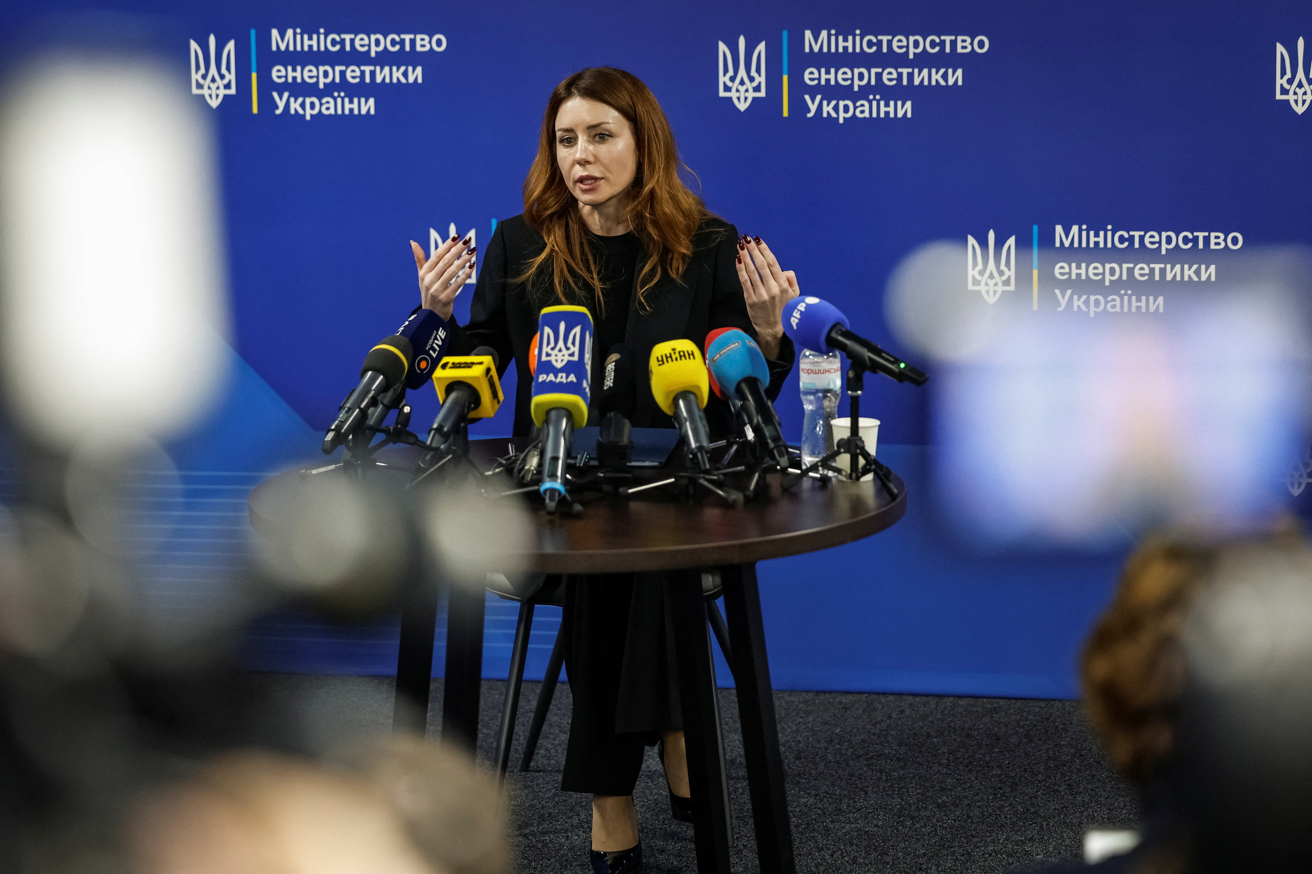 Ukraine's Energy Minister Hrynchuk attends a press conference in Kyiv
