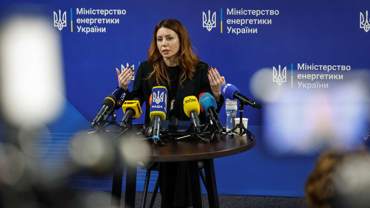 Ukraine's Energy Minister Hrynchuk attends a press conference in Kyiv
