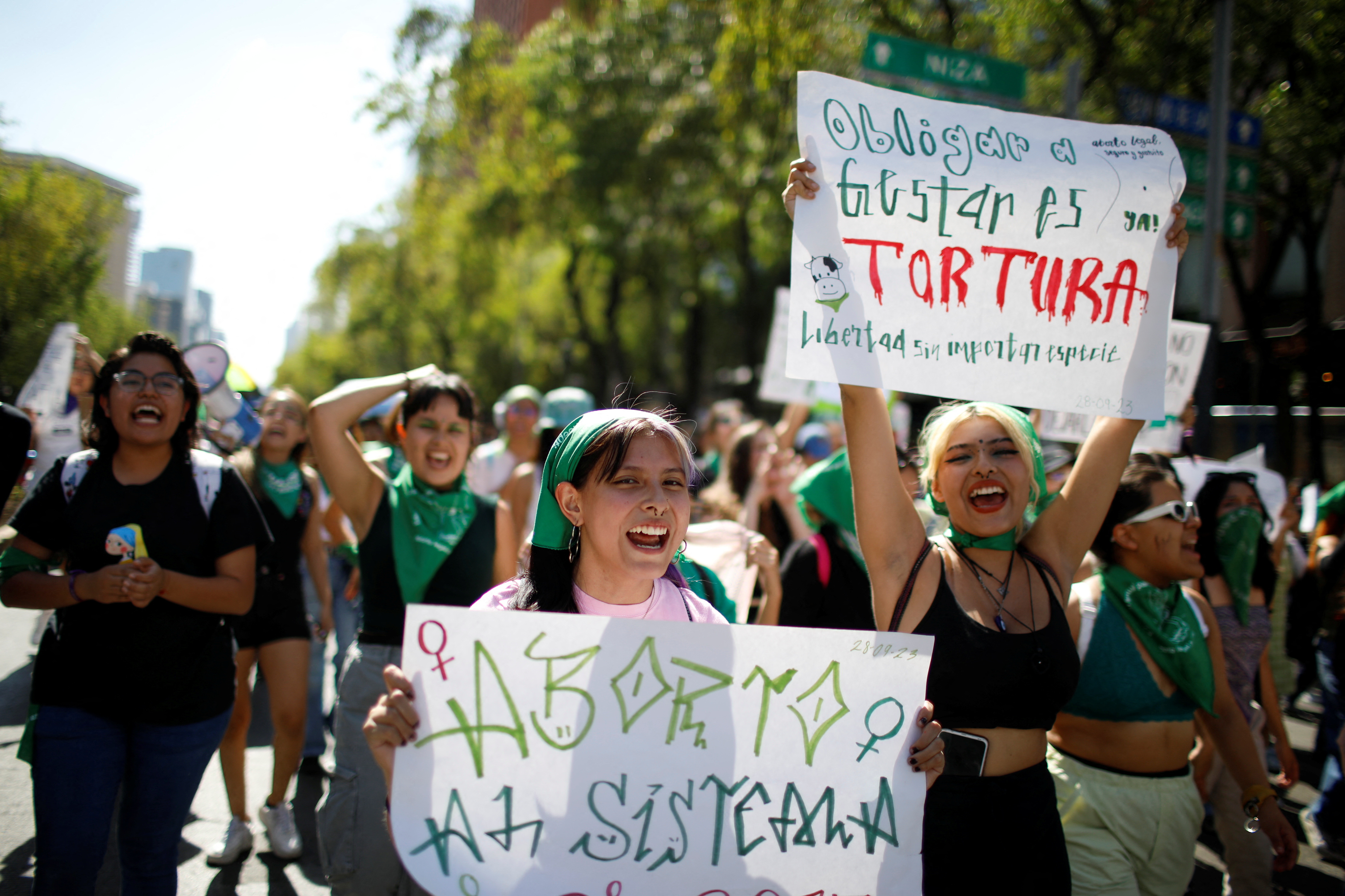Protest in support of safe and legal abortion access to mark International Safe Abortion Day, in Mexico City