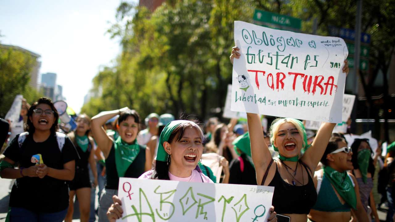 Protest in support of safe and legal abortion access to mark International Safe Abortion Day, in Mexico City