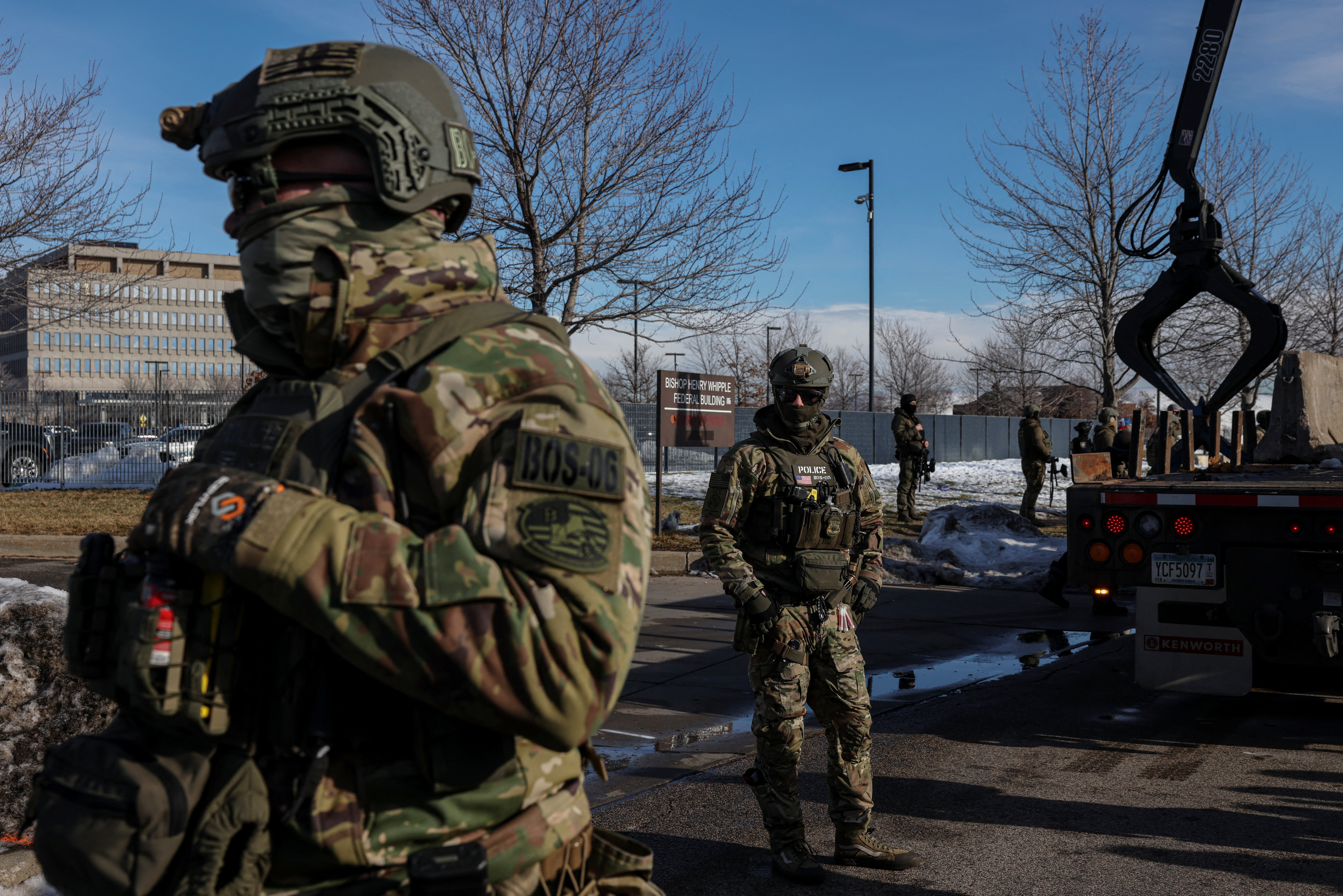 Demonstration against increased immigration enforcement, after a U.S. Immigration and Customs Enforcement (ICE) agent fatally shot Renee Nicole Good, in Minneapolis