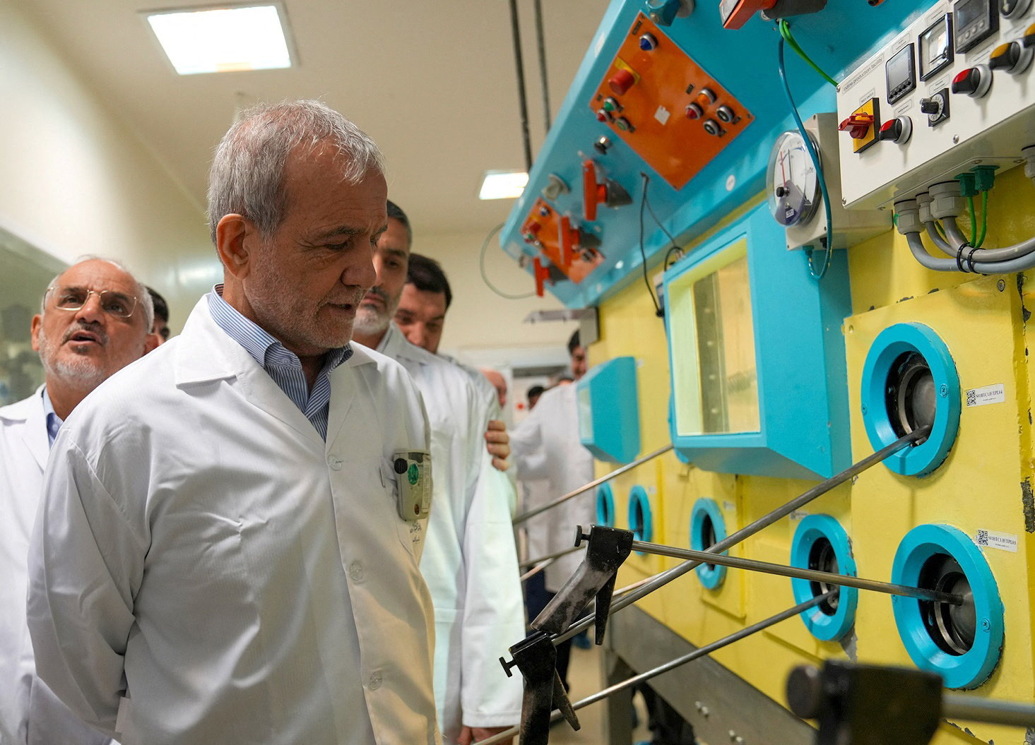 Iranian President Masoud Pezeshkian visits the Iranian Atomic Energy Organisation in Tehran