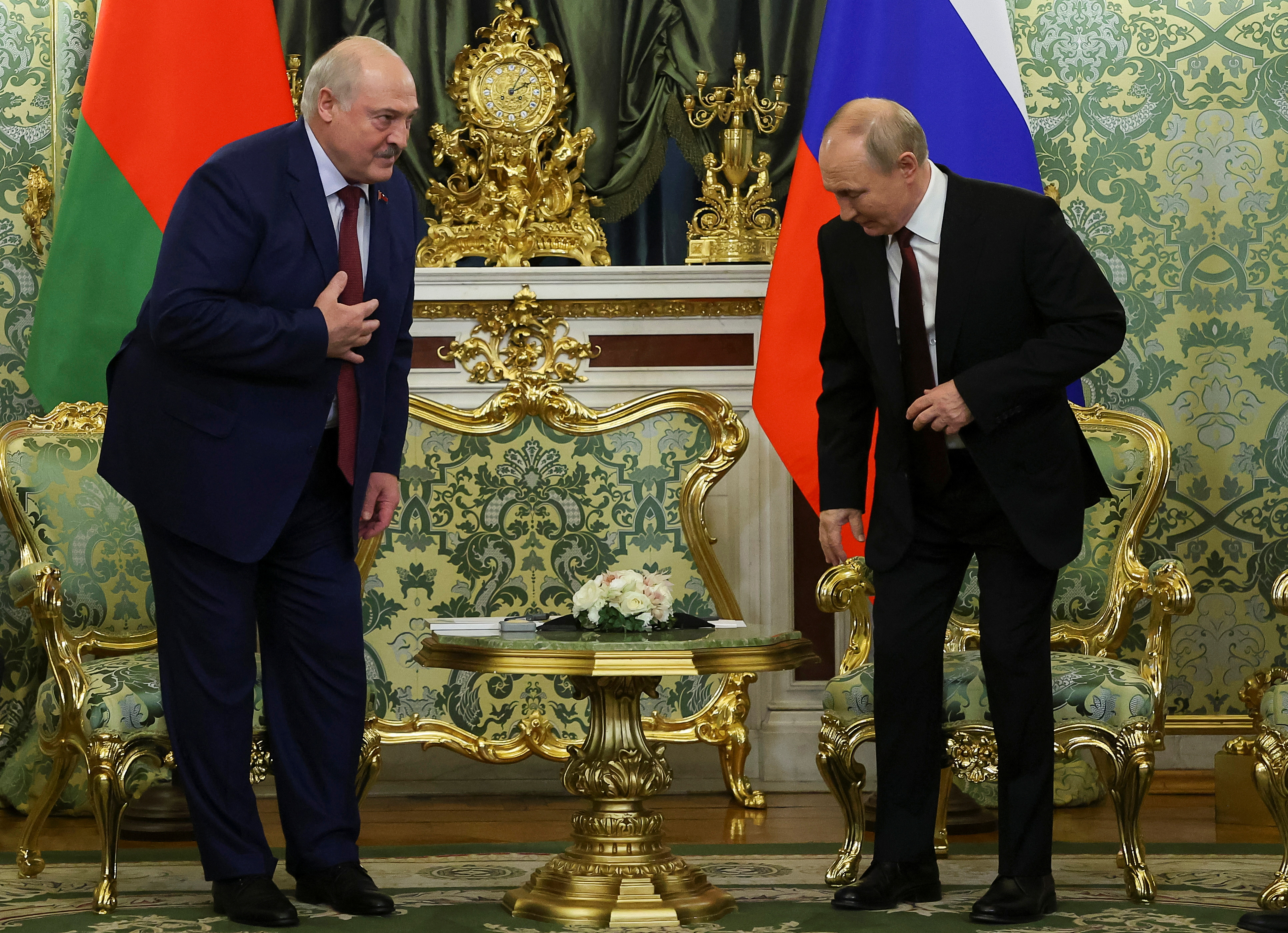 Russian President Putin meets with Belarusian President Lukashenko in Moscow