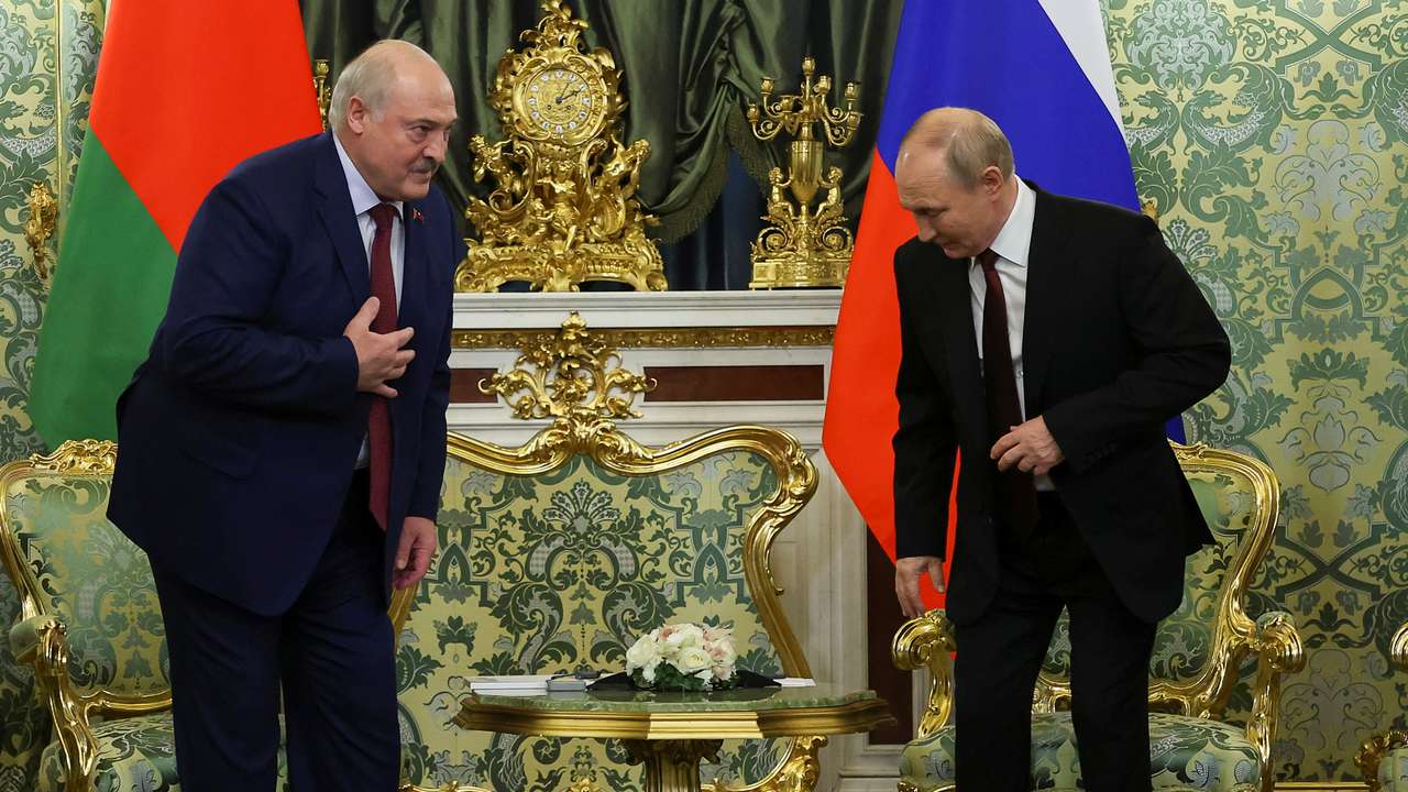Russian President Putin meets with Belarusian President Lukashenko in Moscow