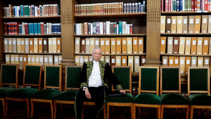 FILE PHOTO: Nobel Prize winner Mario Vargas Llosa joins the French Academy