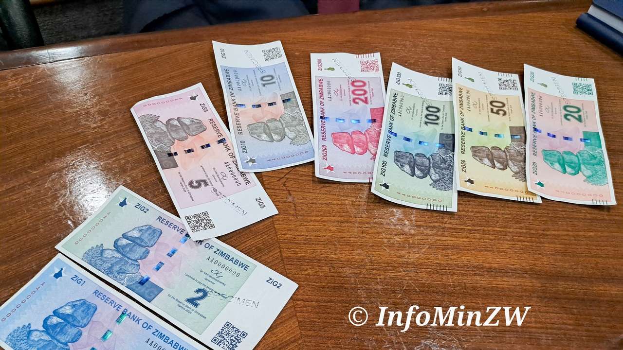 Images of the new Zimbabwean gold-backed currency: ZiG
