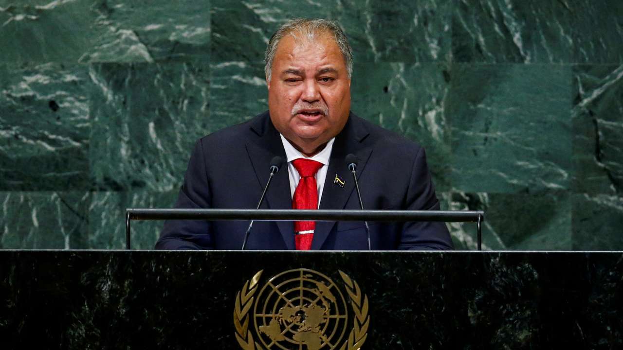 FILE PHOTO: Nauru President Divavesi Waqa addresses the General Assembly in New York